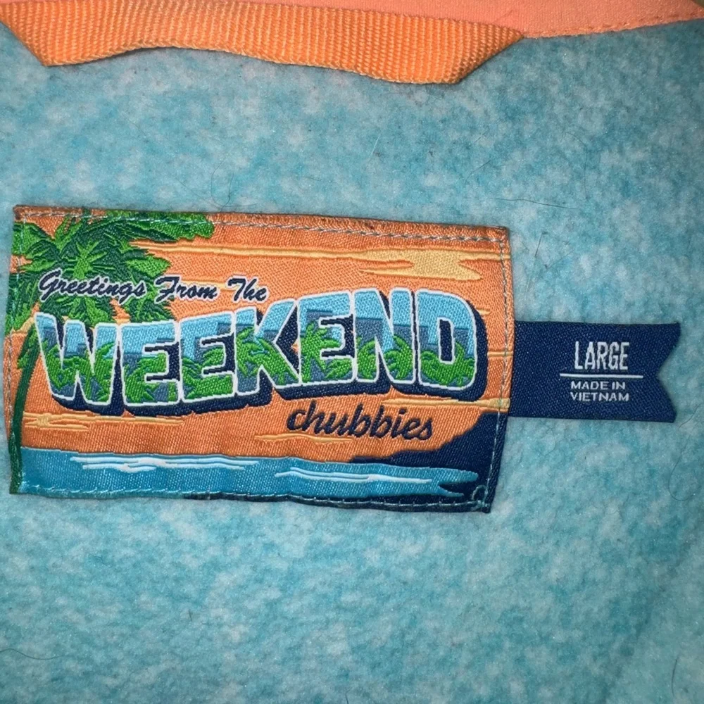 Chubbies Men's Blue 1/4 Zip Fleece Pullover Jacket‎ Large